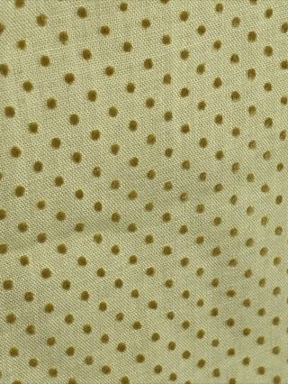 6 Yards Vintage Flocked Swiss Dot Fabric Yellow 44 Width