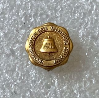 Vintage 10k Gold Northwestern Bell Telephone Co Employee Service Pin 1.  8 Grams