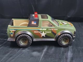 Vintage G.  I.  Joe Pickup Military Police truck 1991 Tonka steel metal Siren 3