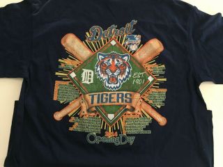 Detroit Tigers Baseball 2014 Opening Day Comerica Park Shirt Xl Blue