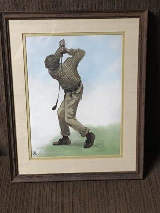 Vintage A.  B.  Frost Framed Golf Print