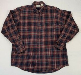 Ll Bean Vintage Northwoods Plaid Flannel Button Down Shirt Sz Large