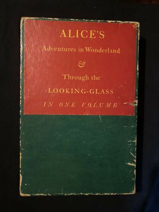 Alice In Wonderland Looking Glass Book Vintage 1941 Heritage W/ Slip Cover Case
