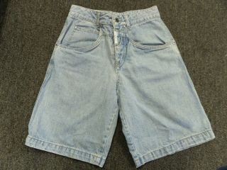 Vintage Z Cavaricci Stone Washed Jeans Shorts High Waisted Button Down 28”
