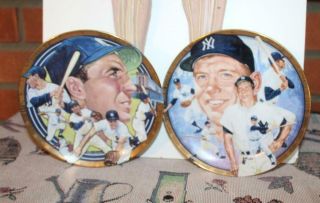 Mlb Ny Yankees Mickey Mantle Phil Rizzuto 1992 Hamilton (2) Collectors Plates
