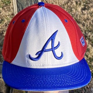 Mens The Game Atlanta Braves Cap/hat Xl Red White And Blue Pre - Owned Cap