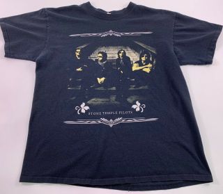Vtg Stone Temple Pilots 2008 Tour T - Shirt Black Large Scott Weiland Stp 90s Era