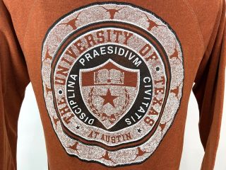 Vintage University Of Texas Seal Raglan Sweatshirt Medium Burnt Orange Longhorns