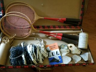 Antique Jc Higgins Sears And Roebuck Badminton Set Vintage