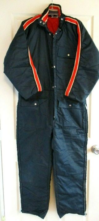Westernfield Snowsuit Snowmobile Insulated Vintage Red And White Striped
