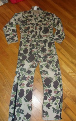Vintage Walls Camo Blizzard Pruf Work Overalls Full Zip Boys Size 14 Hunting