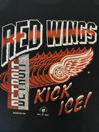 Vintage 90s Detroit Red Wings Crewneck Sweatshirt Nutmeg Mills Mens Xl Nhl 1994