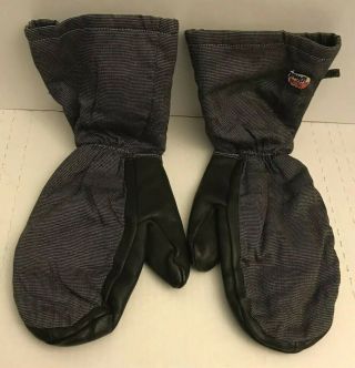 Vtg Union Made Whirl Wind Leather Palm Snowmobile Riding Mittens Gloves Medium