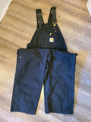 Vintage Mens Carhartt Double Knee Overalls 32x34 Custom Shorts Wip Distressed