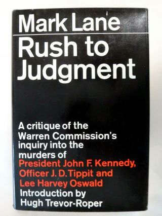 Vtg 1966 Rush To Judgement 1st/6th By Mark Lane J.  F.  K.  Assassination Conspiracy