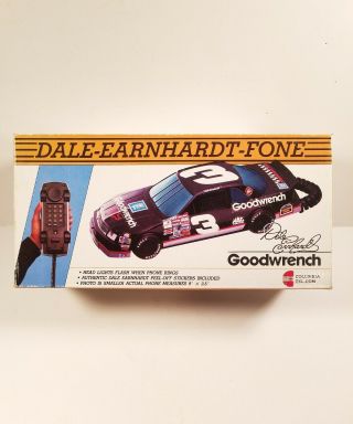 Vintage Dale Earnhardt Nascar Fone Race Car Shaped Phone Telephone 3 Goodwrench