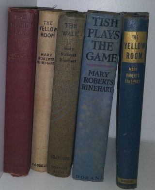 Set Of 5 Antique Vintage Mary Roberts Rinehart Hardcover Books