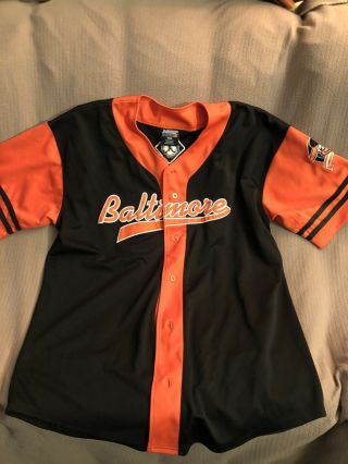 Vintage Baltimore Orioles Embroidered Team Jersey Mascot Mens Xl Orange