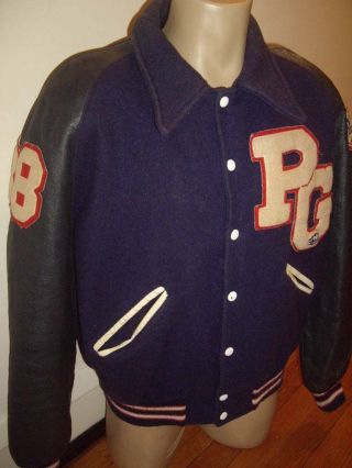 Vintage 80s Howe Athletic Sewn Letterman Football Snap Button Jacket Size Large