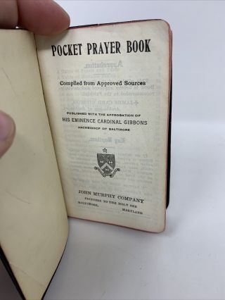 VINTAGE CATHOLIC POCKET PRAYER BOOK 1913 Miniature Leather 2