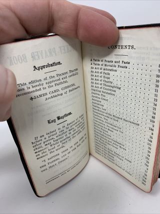 VINTAGE CATHOLIC POCKET PRAYER BOOK 1913 Miniature Leather 3