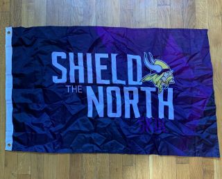 Nfl Minnesota Vikings Flag Banner “ Shield The North “ 22” X 36” Skol