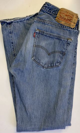 Vintage Mens Levis 501 Button Fly Blue Jeans 32 X 34