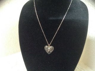 Vtg Gorham Sterling Silver Serenity Prayer Dove Heart Pendant Necklace