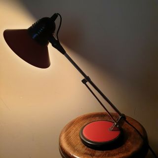 Lampe de bureau vintage flexible orientable rouge 2