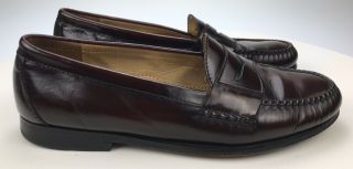 Mens 9.  5 D - Vintage Cole Haan Burgundy Leather Penny Loafers Pinch Moc Toe 3504