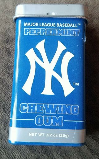 Ny Yankees Mlb Baseball Peppermint Chewing Gum Tin.  Empty.