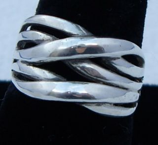 Vintage 5.  4 G Sterling Silver " Layered " Band Ring - Size 6