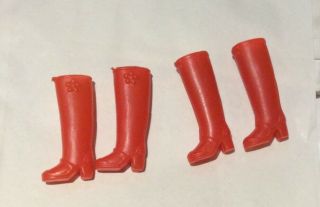 Vintage Daisy Mary Quant Doll Havoc Doll Red High Boots Two Pairs.