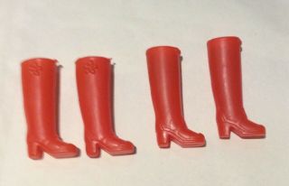 Vintage Daisy Mary Quant doll Havoc Doll red High boots Two Pairs. 2