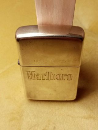 Marlboro Zippo Solid Brass Vintage With None Matching Replaced 2016 Insert
