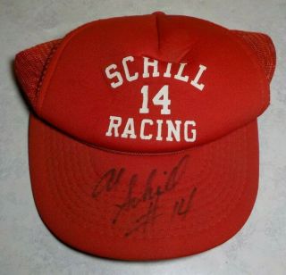 " Autographed " Signed Al Schill Nascar Racing Cap Hat 14