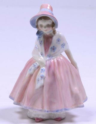 Vintage Royal Doulton Hn 1798 " Lily " Pink Young Girl Bonnet Figurine 5.  25 " H