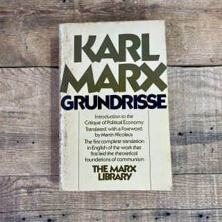 Grundrisse Paperback Book - Karl Marx - Critique Political Economy - Marx 1973