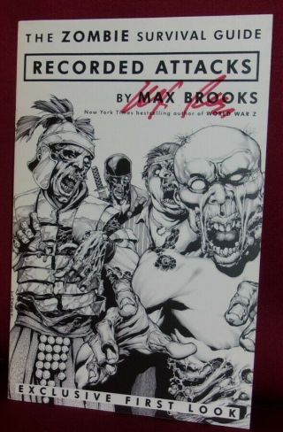 Max Brooks Zombie Survival Guide First Ed Signed Horror Graphic Exclusive Look
