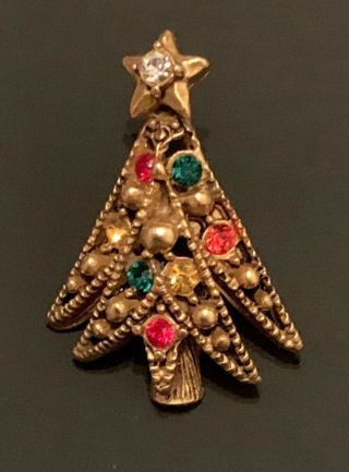 Butler And Wilson Christmas Tree Brooch (clutch Pin) Vintage