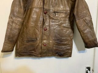 Vintage Pointers International Distressed Leather Sports Jacket Size Xs