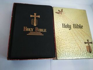 The Catholic Edition Of The Holy Bible Leather 1954 Fine Art Edition W/ Box