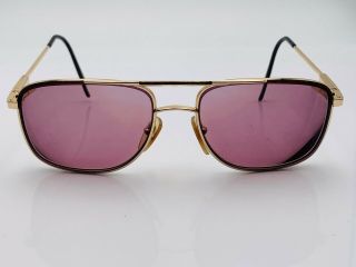 Vintage Ocean Optique Brown Gold Metal Aviator Sunglasses France Frames Only