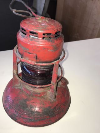 Vtg Dietz No.  40 Red Globe City Of Syracuse York￼ R.  R Lantern