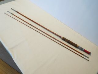 Vintage Montague 3 Piece Split Bamboo Fly Rod 8’ 9”