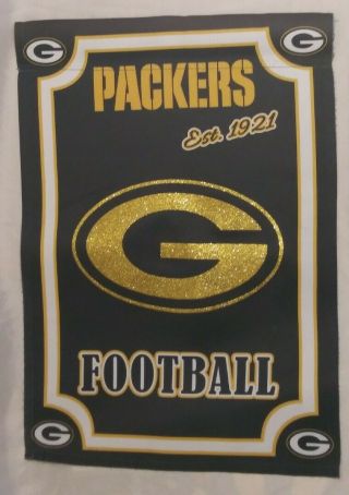 Green Bay Packers (double - Sided) Football Flag/banner 17.  5 " X 12.  5 "