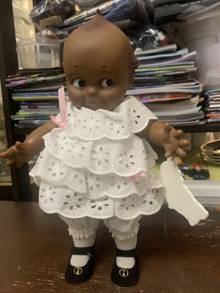 Cameo Jesco Black Kewpie Doll Girl African American White Dress 12 "