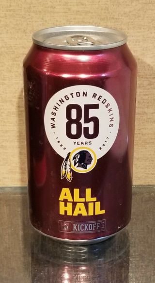 2017 Bud Light Washington Redskins Stay Top Beer Can Football Tab Intact Nfl
