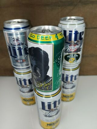Green Bay Packers Bowl Xxxi Miller 12 & 16 Oz Beer Mountain Dew Cans