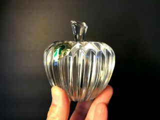 Vintage Waterford Crystal Apple With Stem Paperweight Ireland Signed